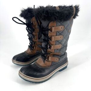 Sorel Women's Tofino Felt Quilted Boots Winter Snow Gray/Black Size 8 NL2113-242